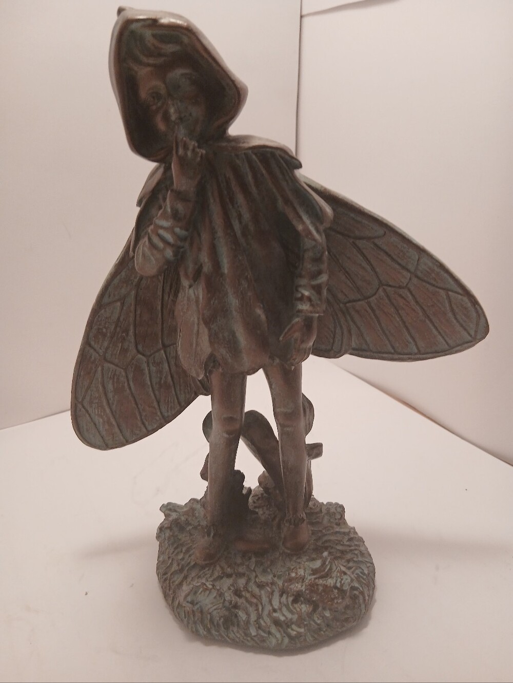 Whimsical Fairy Sculpture in Brown and Green Finish
